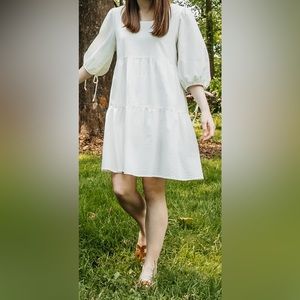 PinkBlush Ivory Tiered Maternity Dress